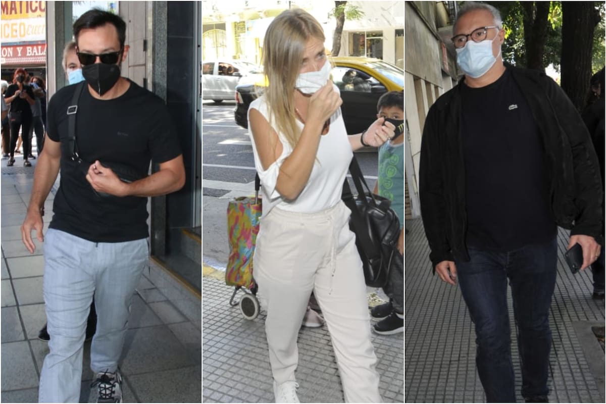 Luciano Pereyra, Chantal Abad y directivos de Telefe, en el último adiós a Gerardo Rozín (Foto: Gerardo Viercovich)