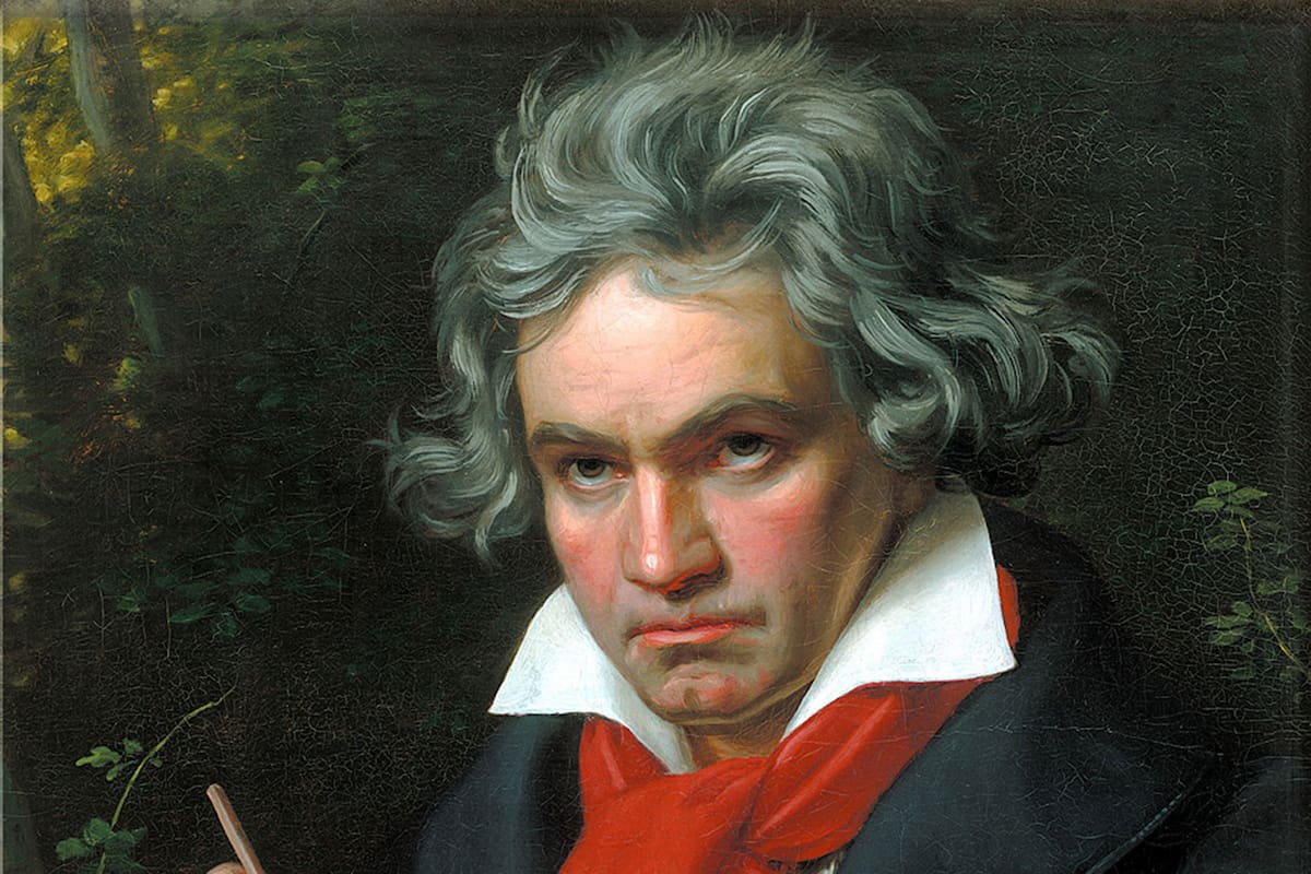 Ludwig van Beethoven, parte del retrato de Joseph Karl Stieler, 1820.