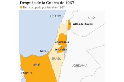 Luego de la guerra de 1967, así quedó la disposición del territorio