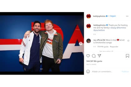 Luego del compromiso en que el PSG obtuvo la victoria por 2-0, el artista publicó una foto abrazado con el astro argentino