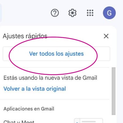 Luego hay que pulsar los ajustes para llegar a la firma