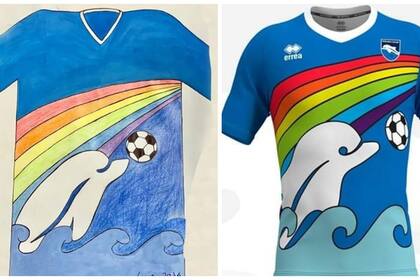 Luigi ganó una competición por el diseño que hizo de la indumentaria de un equipo de la serie B de la Liga italiana