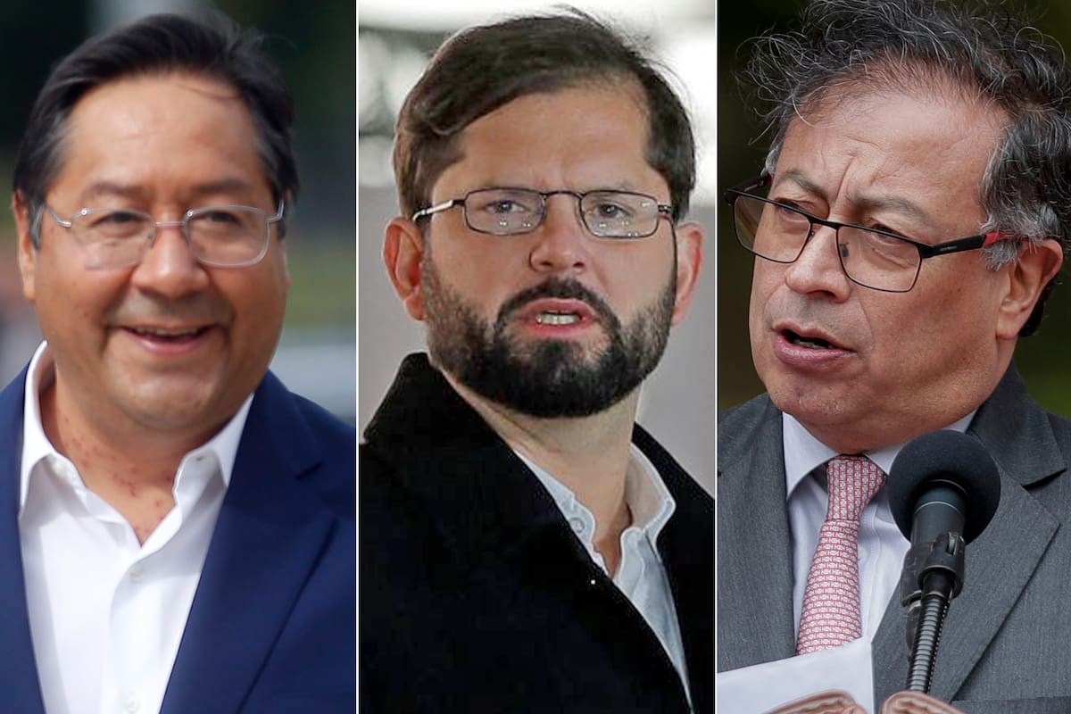 Luis Arce, presidente de Bolivia; Gabriel Boric, Presidente de Chile y Gustavo Petro, presidente de Colombia