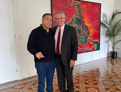Luis D’Elia con Alberto Fernández esta semana en Olivos