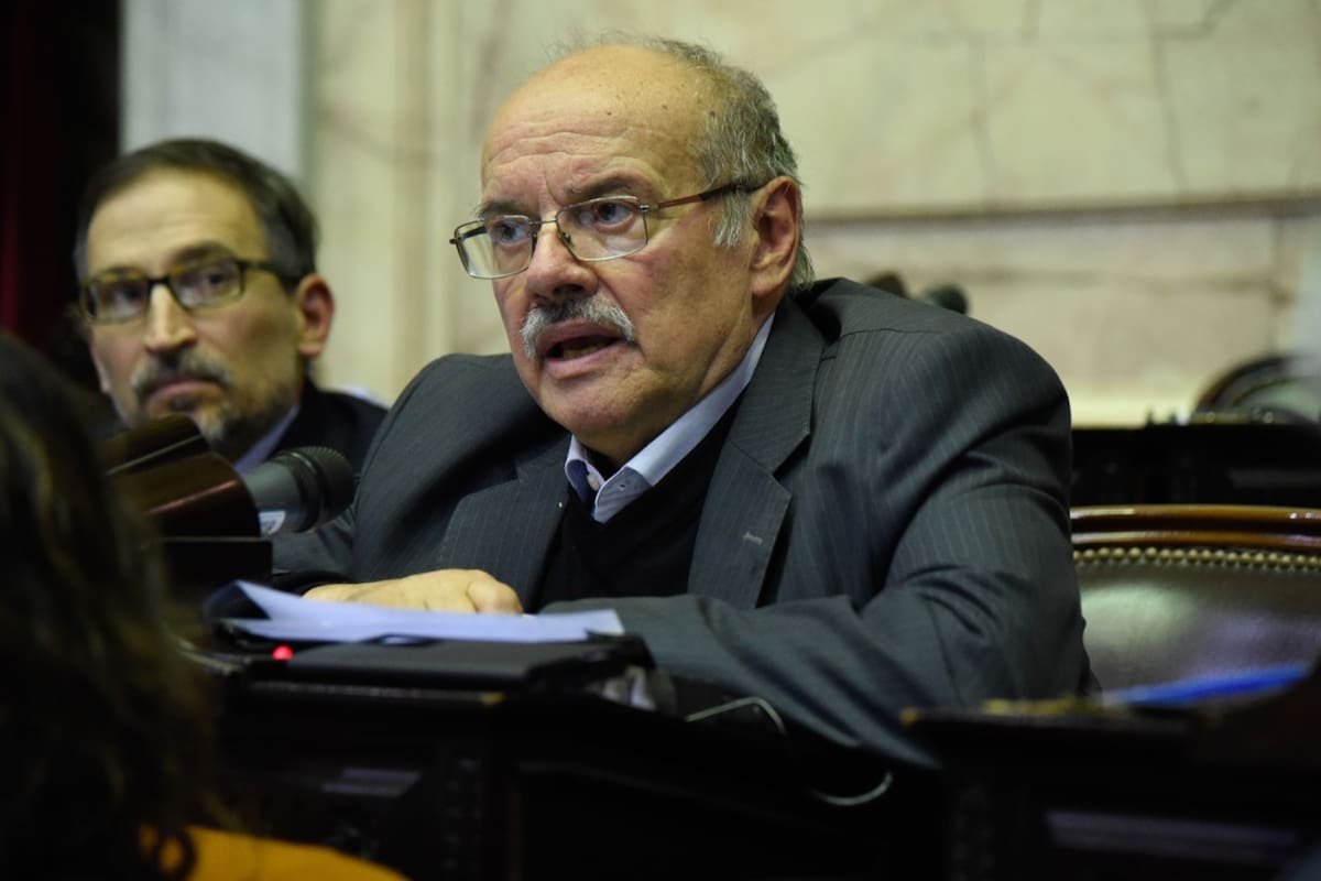 Luis Di Giacomo, diputado nacional por Juntos Somos Río Negro; detrás su colega Agustín Domingo