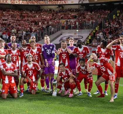 Luis Diaz con el Bayern Múnich durante la Supercopa de Alemania (Instagram @luisdiaz19_)