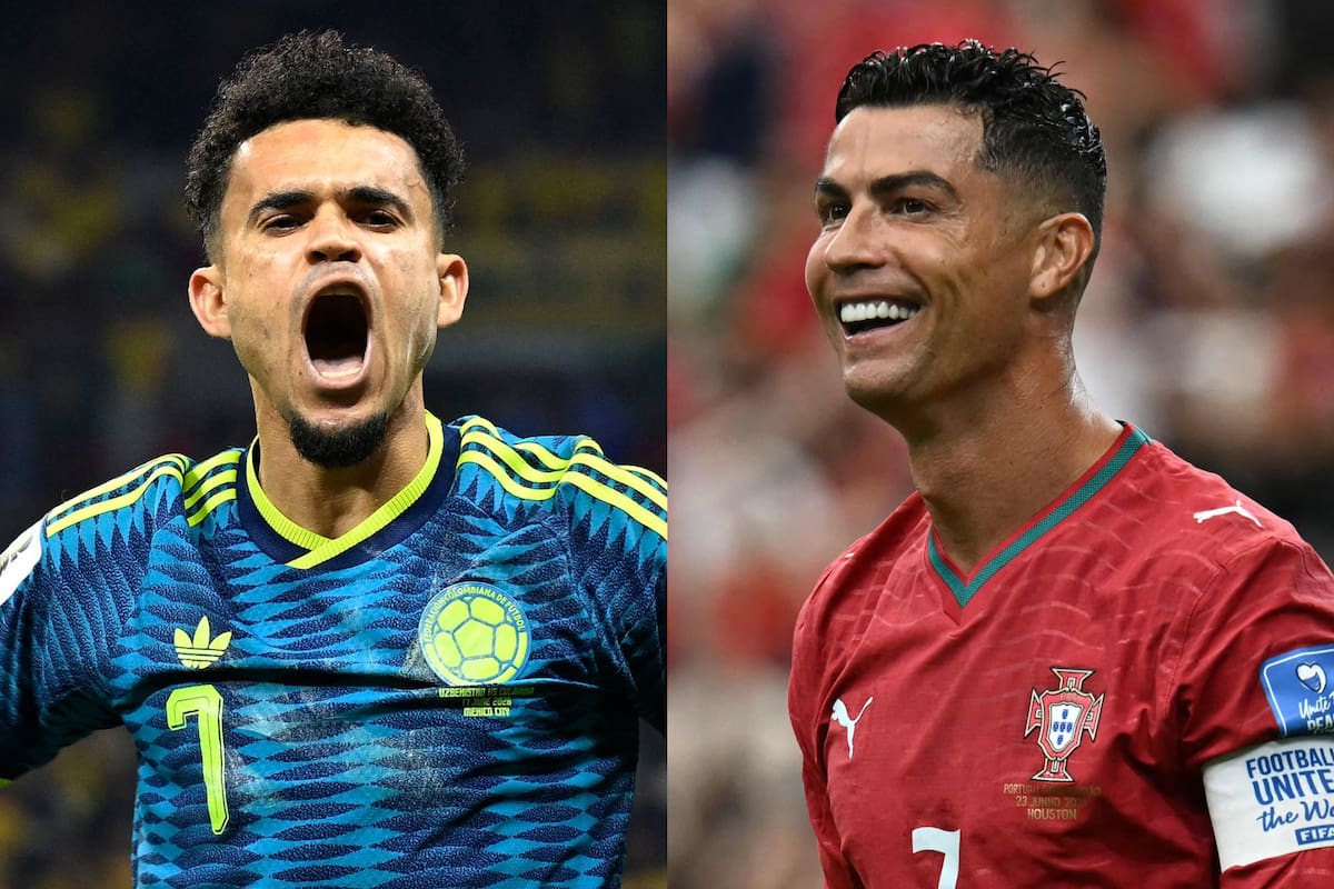Luis Díaz y Cristiano Ronaldo, estrellas de Colombia y Portugal, se verán las caras este sábado en Miami