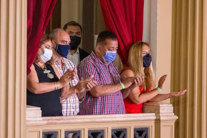 Luis D´Elía, expiquetero y dirigente de la CTA, en uno de los palcos del Congreso