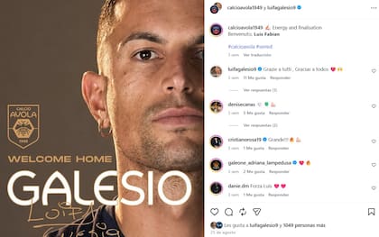Luis Galesio juega en el ascenso de Italia
