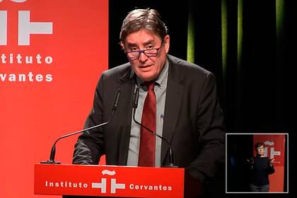 Luis García Montero, director del Instituto Cervantes, en el acto de presentación de "El español en el mundo 2023"