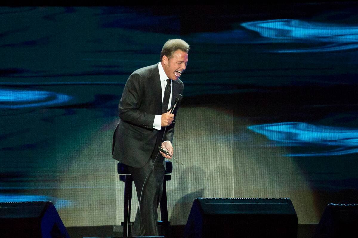 Luis Miguel, durante su recital en el Campo Argentino de Polo, en Buenos Aires