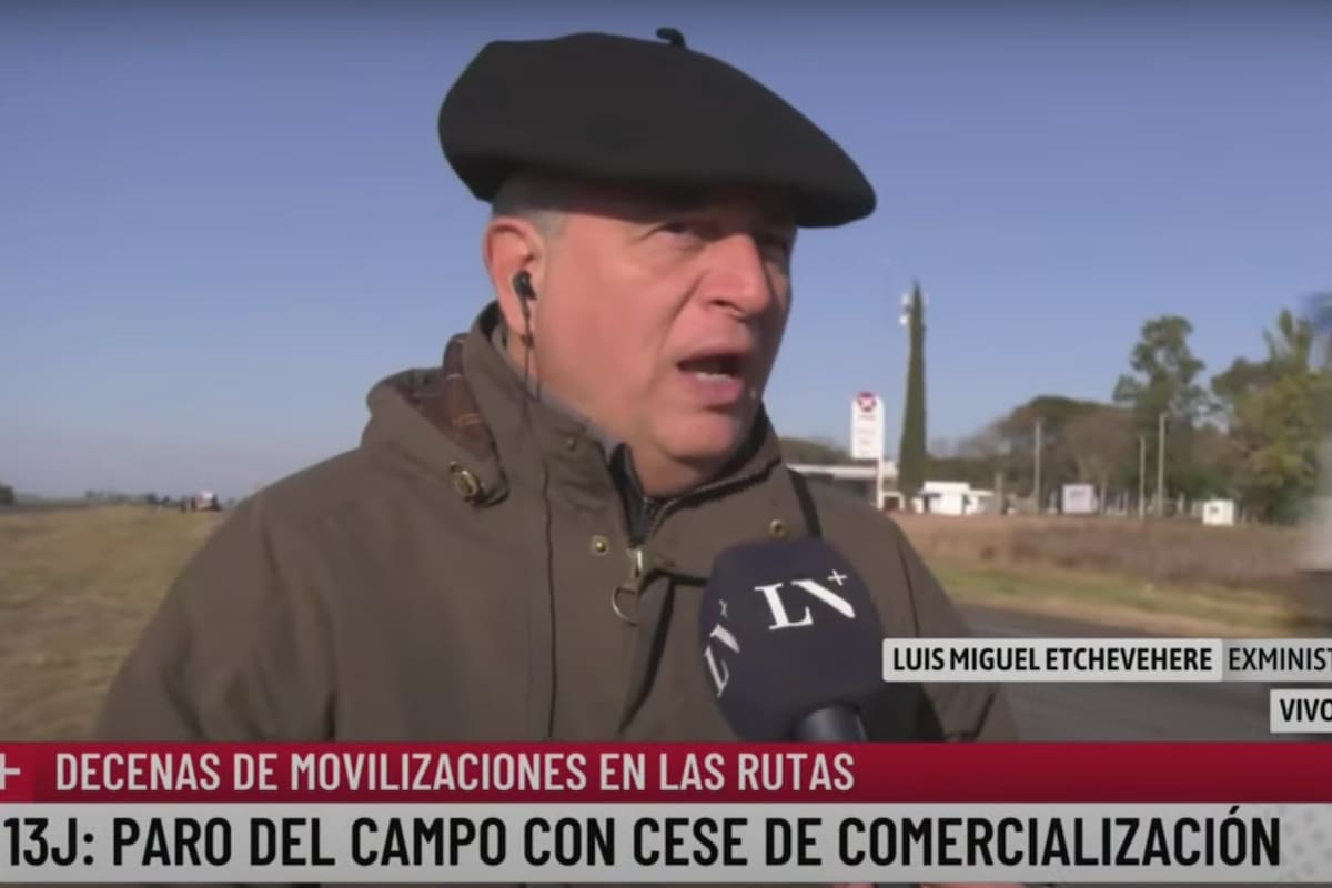 Luis Miguel Etchevehere, exministro de Agroindustria, participa del paro del campo