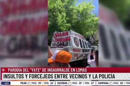 Luis Novaresio se sorprendió al ver tantos policías en la caravana de la oposición con una parodia del “yategate” de Martín Insaurralde en Lomas de Zamora