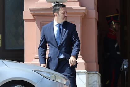 Luis Petri, este lunes, después de la reunión de gabinete en la Casa Rosada