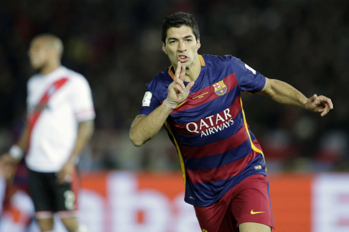 Luis Suárez festeja el segundo gol