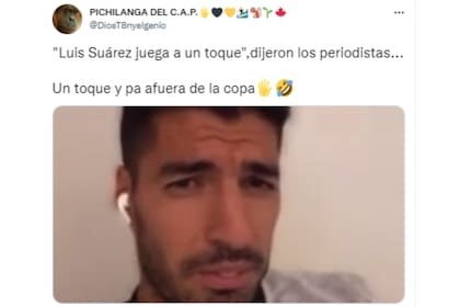 Luis Suárez fue el protagonista de los memes en redes (Foto: Captura de Twitter)