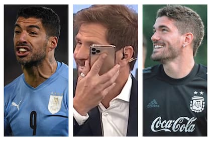 Luis Suárez, Sebastián Vignolo y Rodrigo De Paul