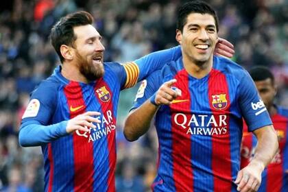 Luis Suarez y Lionel Messi en FC Barcelona