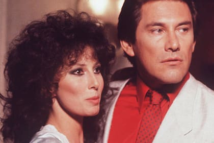 La actriz junto a Arnaldo André, en Amo y señor (1984)