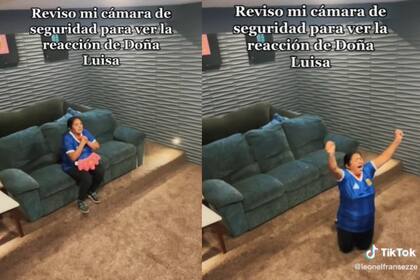 Luisa celebró con euforia el triunfo de la selección comandada por Lionel Scaloni