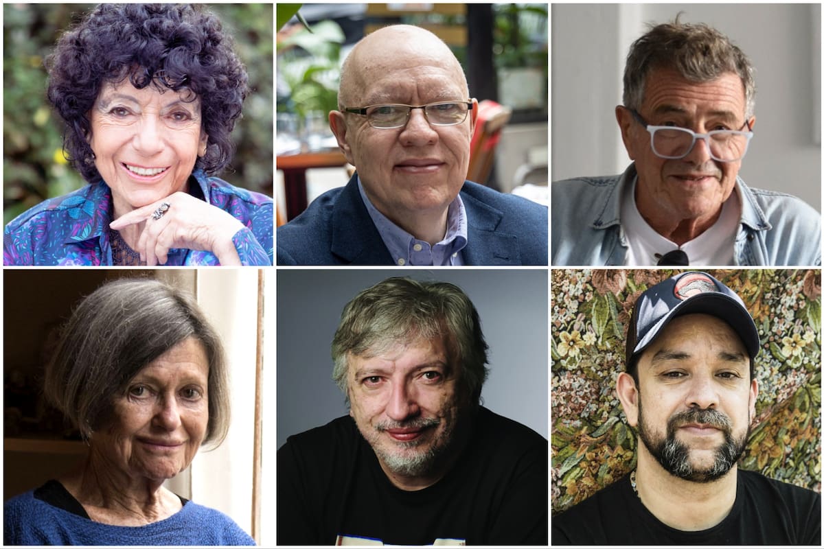 Luisa Valenzuela, Jorge Fernández Díaz, Guillermo Saccomanno, Liliana Heker, Sergio Olguín y Leo Oyola