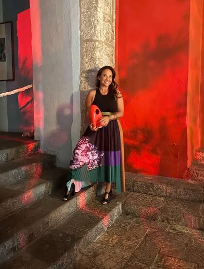 Luisa Yanzón durante la premiación