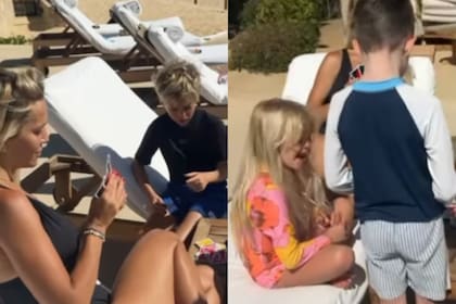 Luisana jugó a las cartas con sus hijos y unos amigos (Foto: Captura de video / Instagram @luisanalopilato)