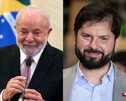 Luiz Inacio Lula da Silva, presidente de Brasil, y Gabriel Boric, presidente de Chile. (AP)