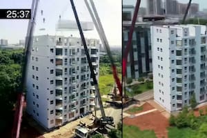 Lujosos departamentos, diez pisos de altura y construido en menos de 29 horas: así es el edificio chino que revoluciona a la industria
