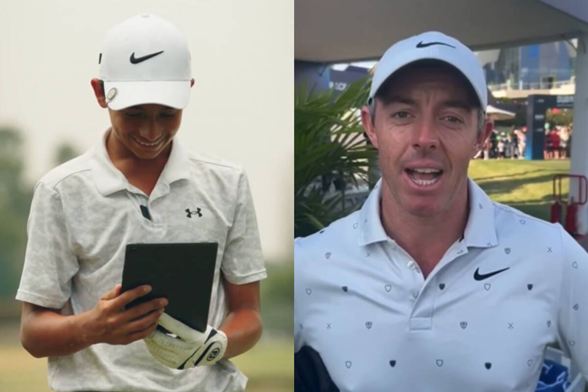 Luka Peterman y el saludo de su ídolo Rory McIlroy, durante su participación en el LAAC 2026