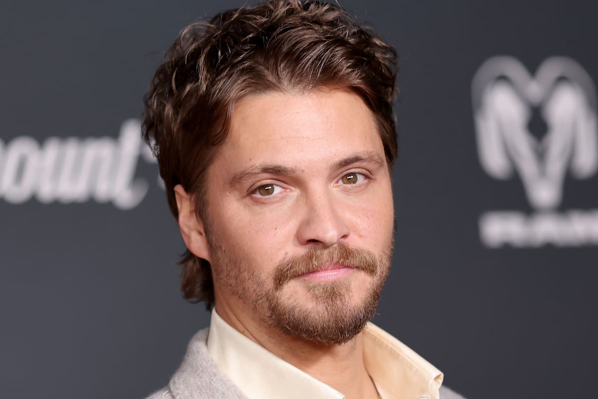 Luke Grimes, en la presentación de la serie Marshals, en Los Ángeles, realizada a fines de febrero