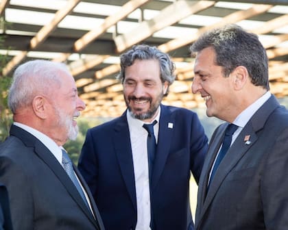 Lula, Cafiero y Massa, en un alto de la cumbre del Mercosur, en Puerto Iguazú