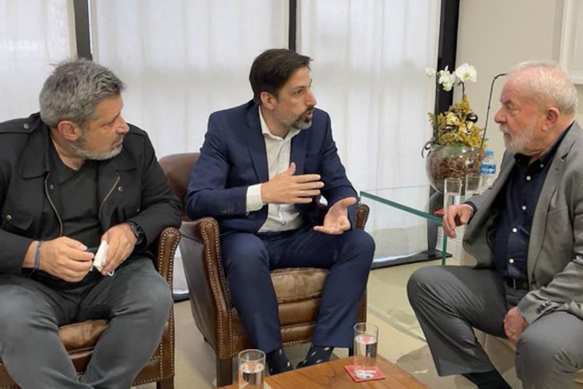 Lula Da Silva con Nicolás Trotta y Víctor Santa María