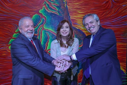 Lula da Silva junto a Alberto Fernández y Cristina Kirchner, en la Casa Rosada
