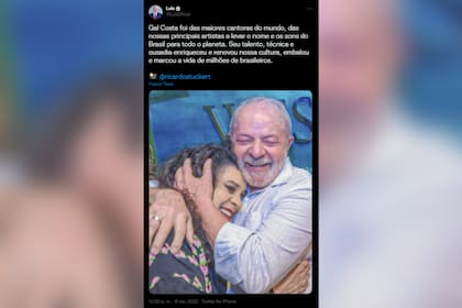 Lula da Silva se despidió de Gal Costa (Foto: Twitter @LulaOficial)