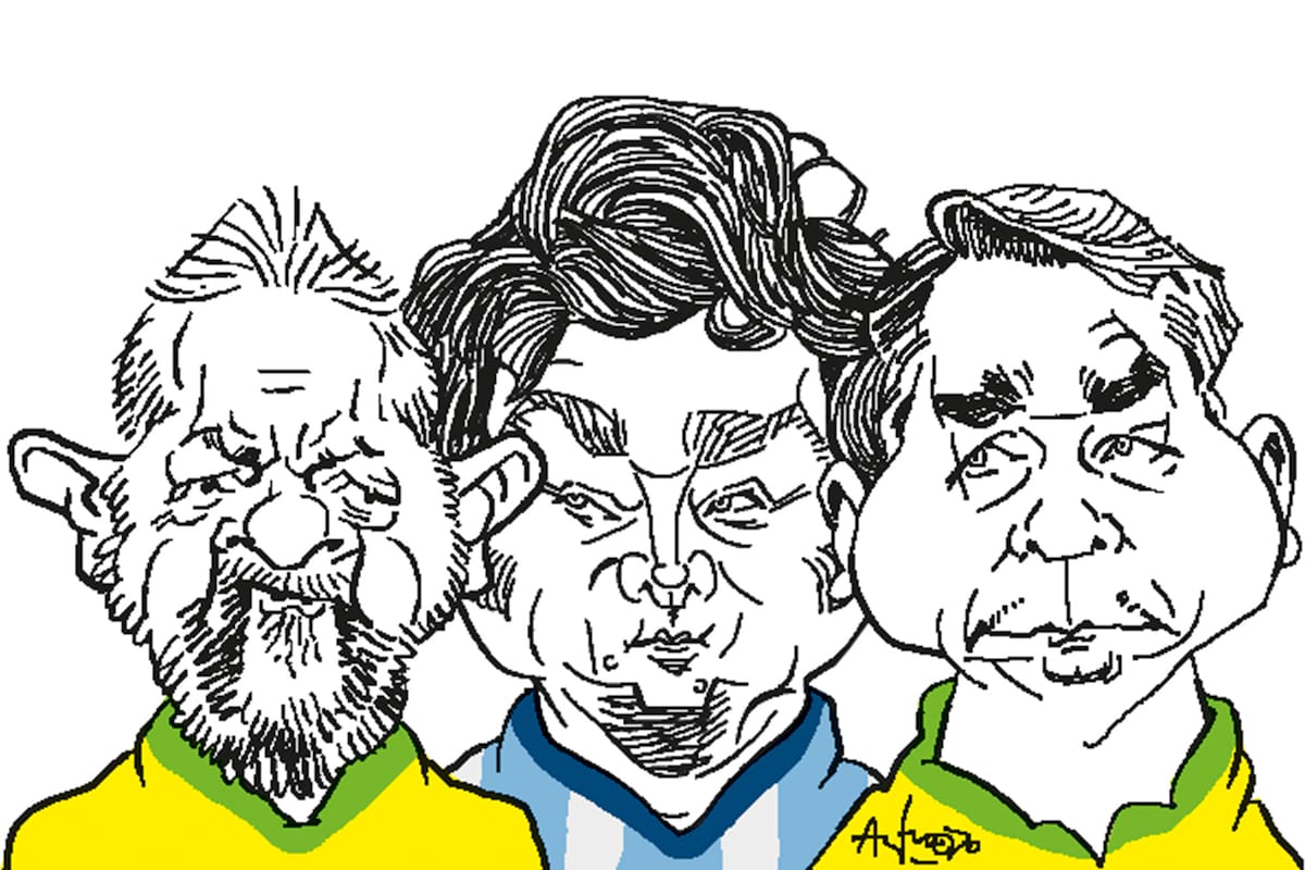 Lula da Sulva, Javier Milei y Flávio Bolsonaro