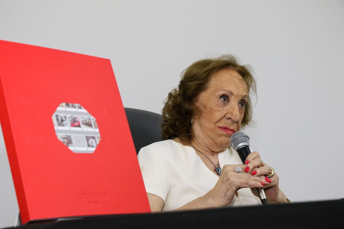 Luz Castillo, durante el festejo y la presentación del libro