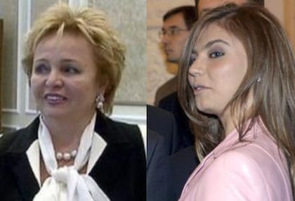Lyudmila Ocheretnaya, la ex mujer de Putin, y Alina Kabaeva, su supuesta amante