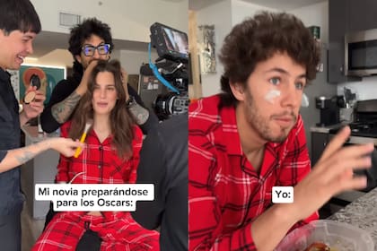 Macarena Achaga y Juampi Zurita mostraron cómo se prepararon para los Oscar 2024 (Foto: Instagram @juanpazurita)
