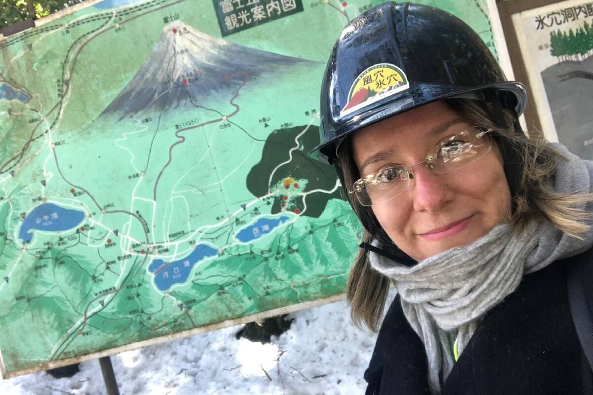 Macarena Menini, durante sus vacaciones en Japón. "Era otro mundo, allá estaba todo normal", dijo. Investigó cómo estaba la situación sanitaria en el país asiático antes de partir.