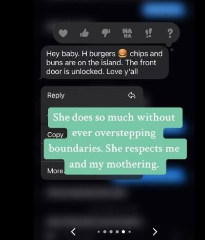Macie Wood y su suegra se enviaban diferentes mensajes