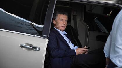 Macri, ayer, a su llegada a los estudios de televisión de TN