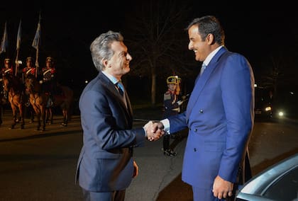 Macri con el emir de Qatar en 2016