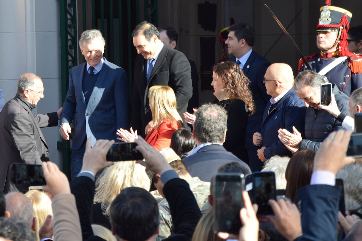 Macri con Valdés, durante su visita de ayer a Corrientes