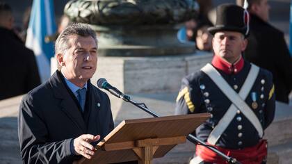 Macri, durante el acto por el Día de la Bandera en Rosario