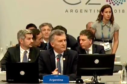 Macri durante el discurso de apertura