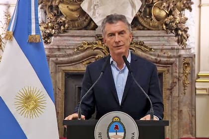 Macri durante su discurso en Casa de Gobierno