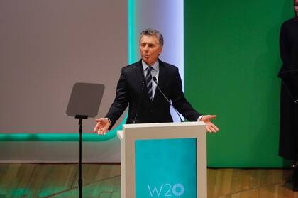 Macri, durante su discurso en la cumbre del W20
