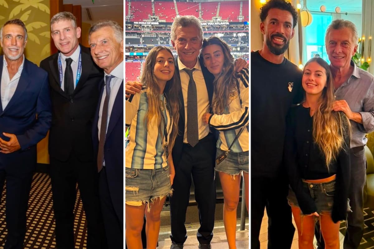 Macri en el Mundial 2026: junto a Palermo y Batistuta, con su hija Antonia y con Valentina, hija de Juliana Awada; y con Vozinha, arquero de Cabo Verde