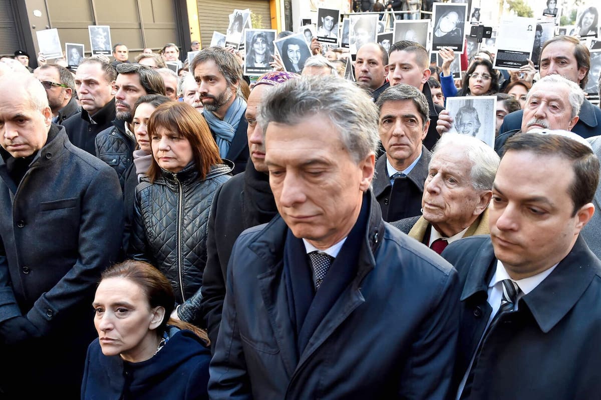 Macri, en julio de 2016, en el acto por las víctimas de la AMIA